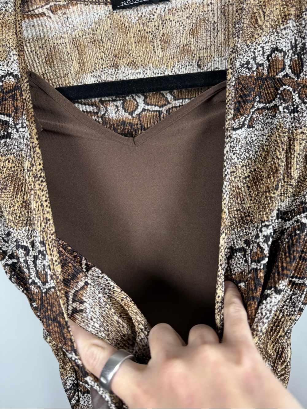 NOTATIONS | Y2K Faux Layered Snakeskin Top P2P 16” - Picture 2 of 5